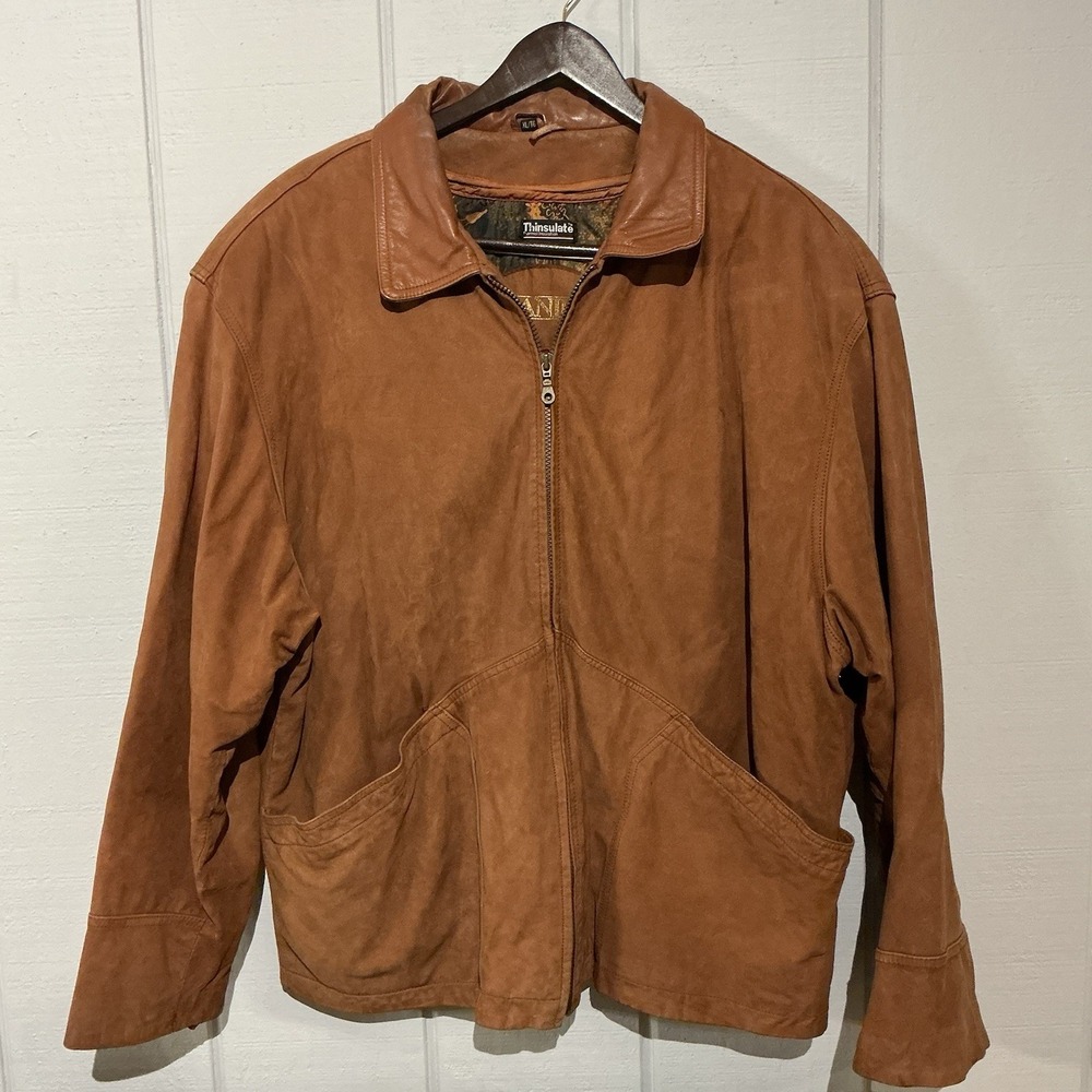 Vintage Danier Leather Bomber Jacket‎ W/ Zip Out Liner Full Zip Brown Soft XL